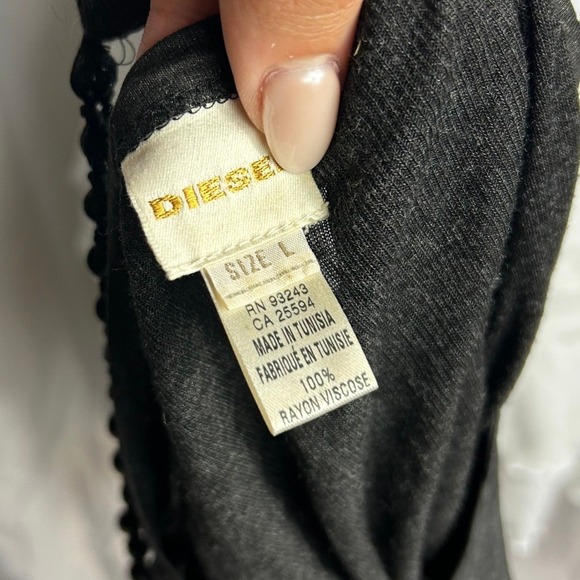 Rare Vintage Diesel Women's Tambass Tank Top Black Beaded Viscose - Picture 5 of 8